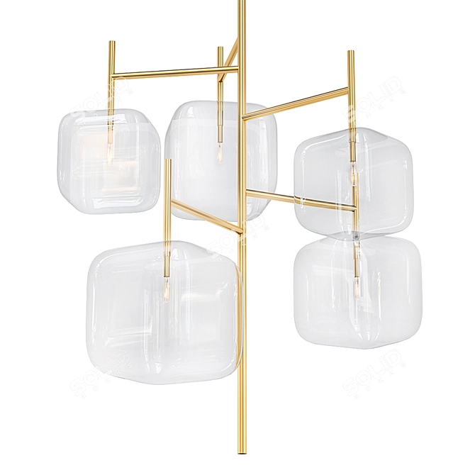 Elegant Glass Pendant Light 3D model image 1