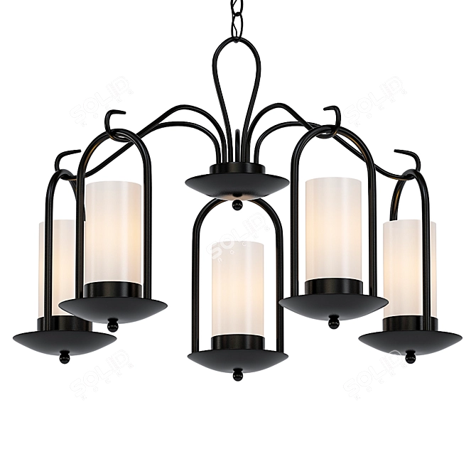 Onyx Faux Stone Candle Chandelier 3D model image 1