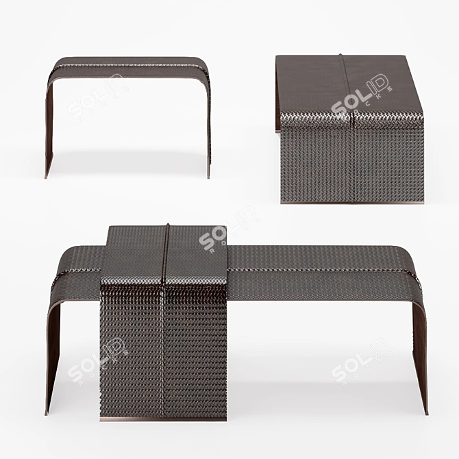 Luxury Italian Couch Table by Bottega Veneta 3D model image 4