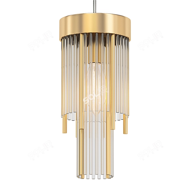 Glass and Stripes Pendant Light 3D model image 1