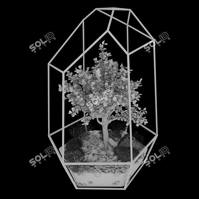 Botanical Glass Terrarium 3D model image 3