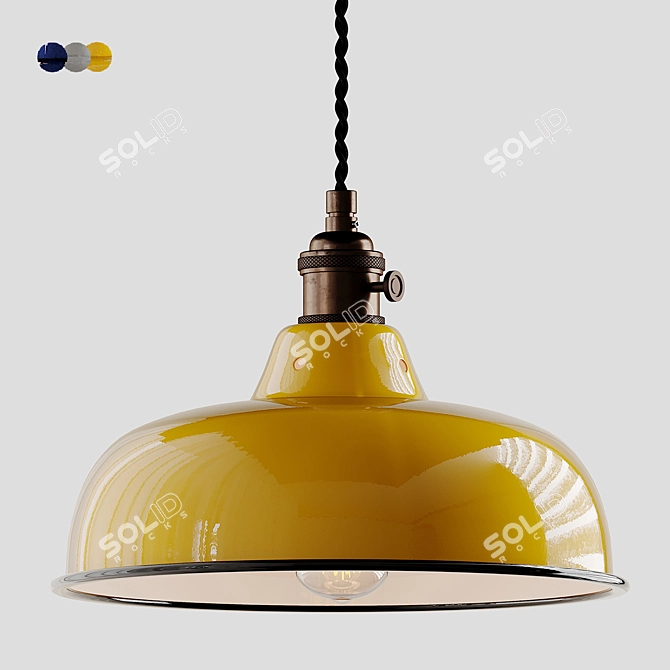 Enamel Pendant Lamp: ABAT JOUR EMAILLE 3D model image 1