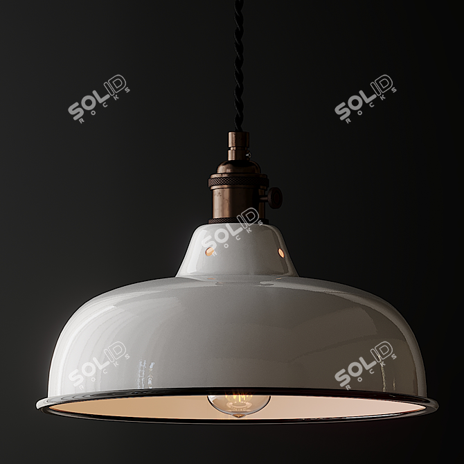 Enamel Pendant Lamp: ABAT JOUR EMAILLE 3D model image 5