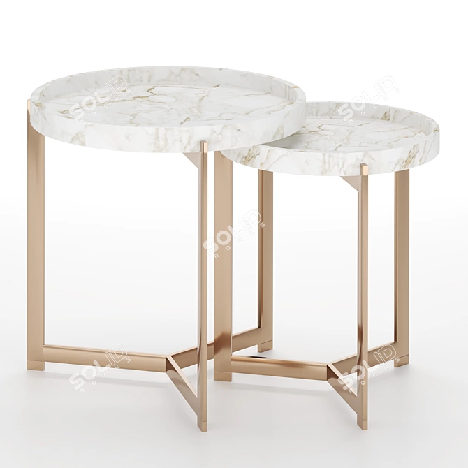 Luxurious Fendi Ripple Table 3D model image 1