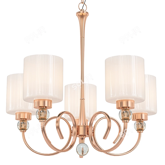 Vintage-inspired Brass Chandelier 3D model image 1