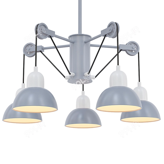 Elegant Freya FR5008PL-05GR Chandelier 3D model image 1