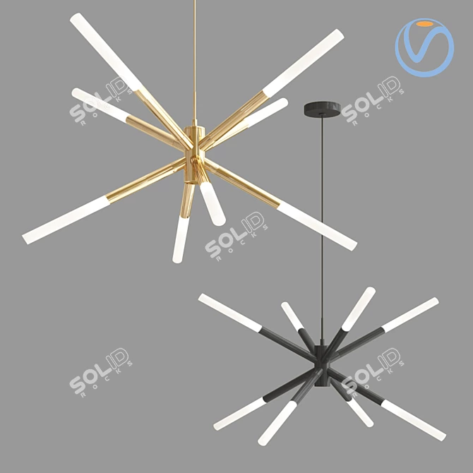 Sleek 60cm Wanda LED Pendant 3D model image 1