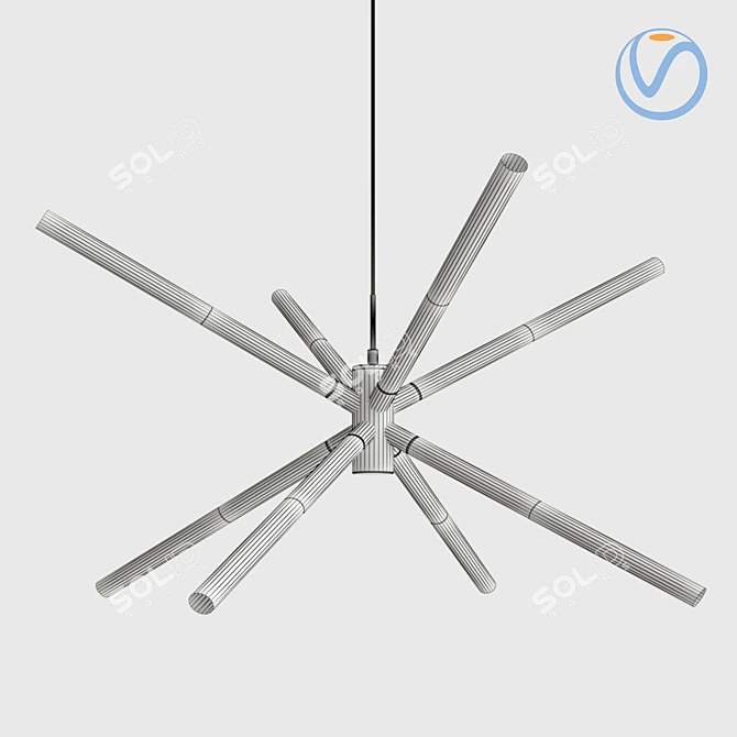 Sleek 60cm Wanda LED Pendant 3D model image 2