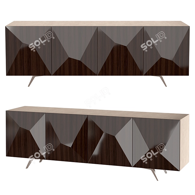 Elegant Eucalyptus Diamond Sideboard 3D model image 1