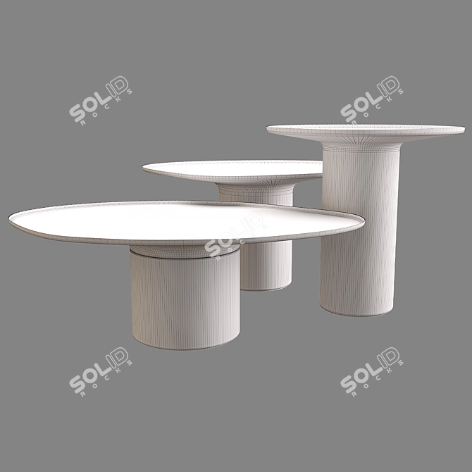  Elegant DROPS Table Set 3D model image 2