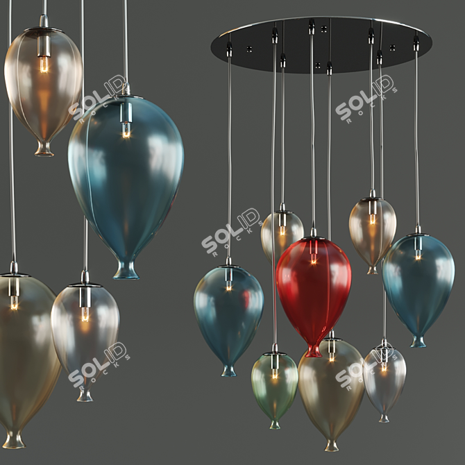 Colorful IDEAL LUX CLOWN Pendant 3D model image 3