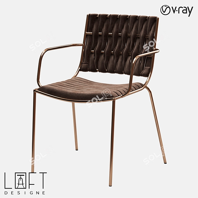 LoftDesigne 30467 Metal and Fabric Chair 3D model image 1