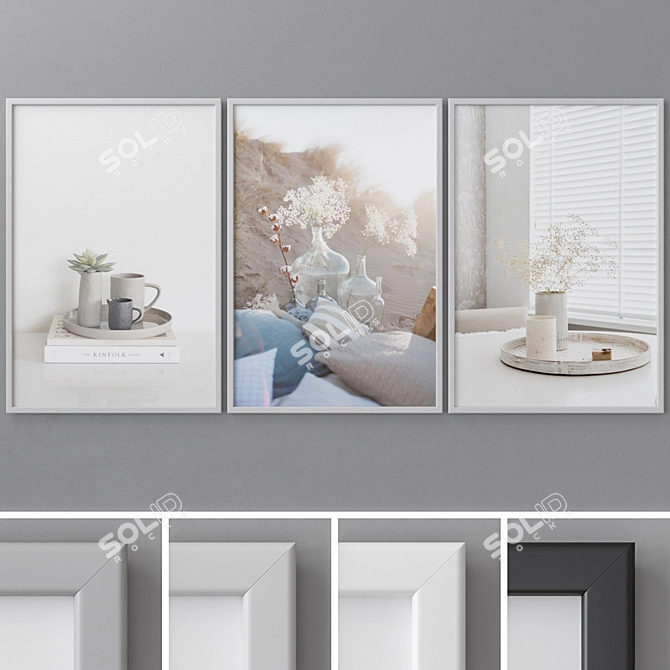 Modern Abstract Art Frames 3D model image 1