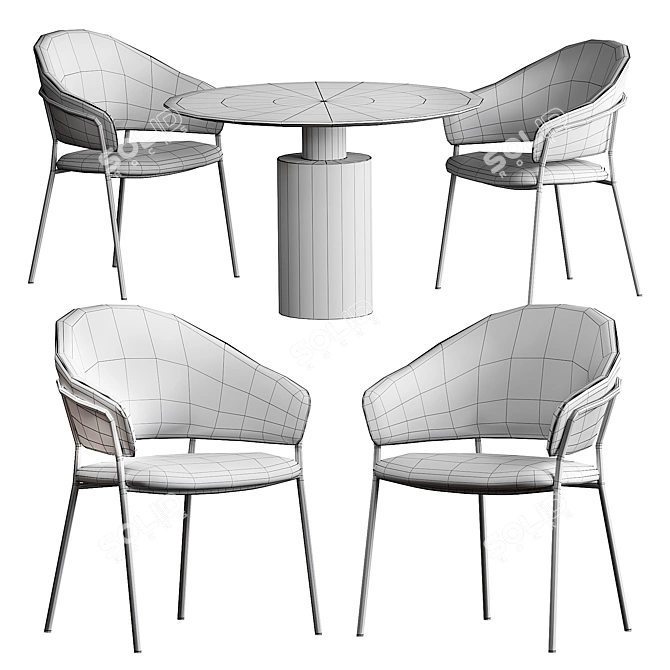 Sleek Jazz 3716 Dining Table 3D model image 4