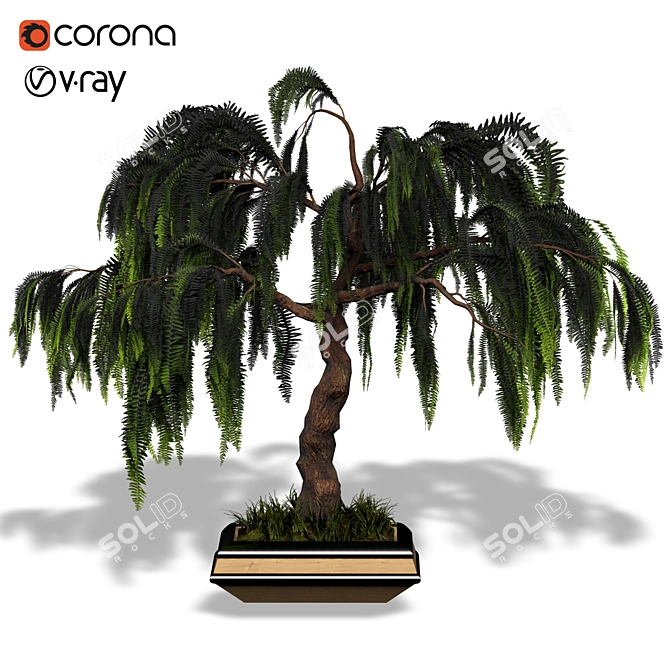 Elegant Faux Tree Plant 3D model image 1