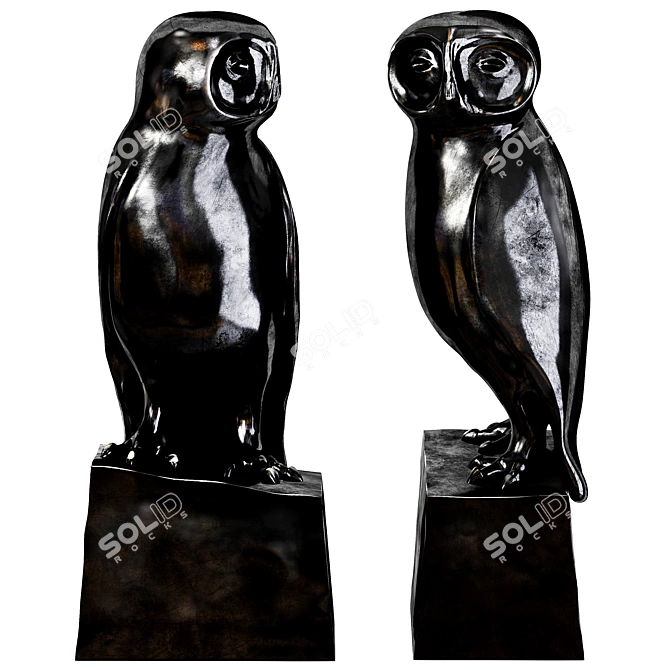 Elegant Avian Bookends: Magpies, Doves, and Owls 3D model image 4