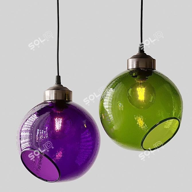 Glass Sphere Pendant Light 3D model image 1