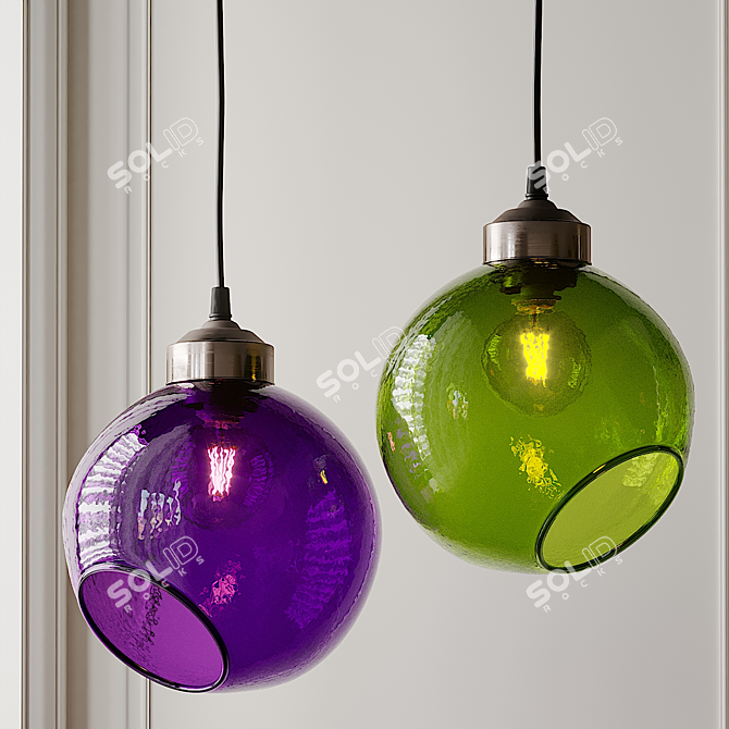 Glass Sphere Pendant Light 3D model image 2