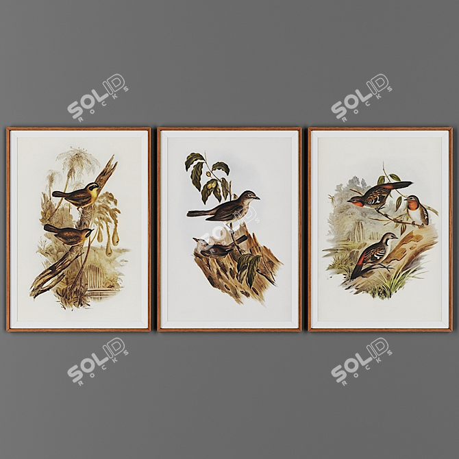 Wooden Frame Picture Collection 3D model image 1