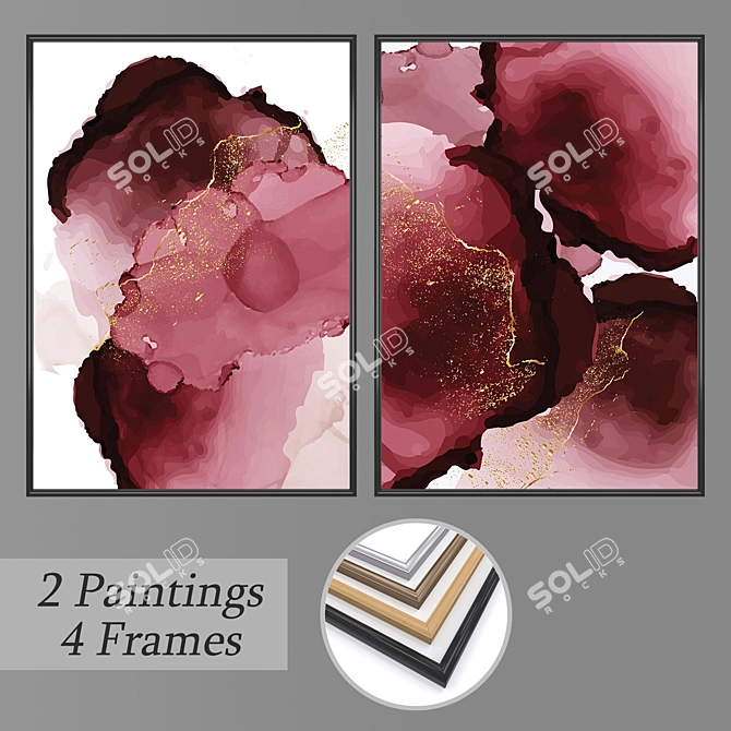 Gallery Impressions: Set of 2 Wall Paintings 3D model image 1