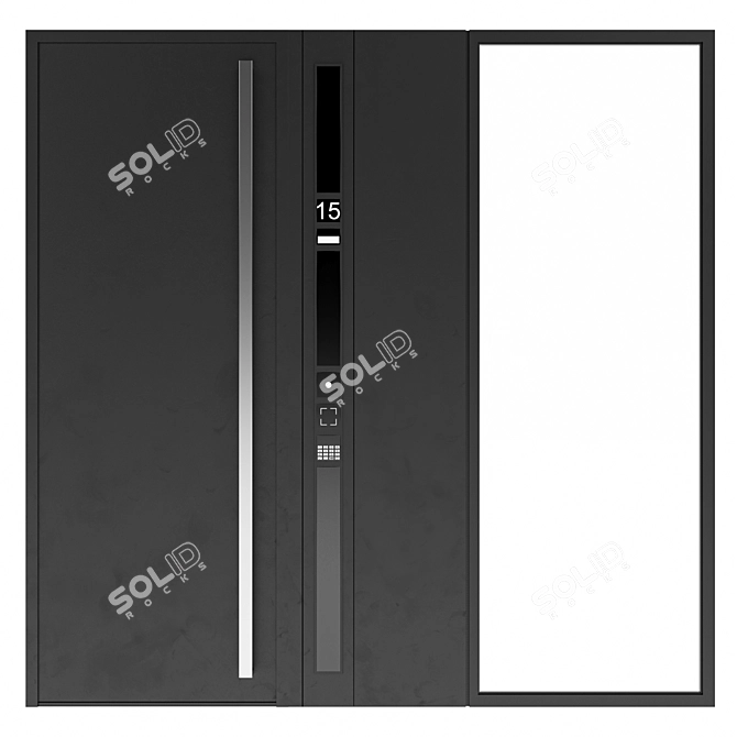 Sleek Contemporary Door Model 3D model image 2