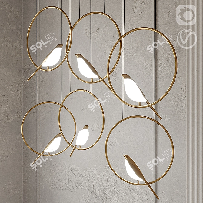 Lampatron NOMI Hanging Bird Ring Lights 3D model image 2