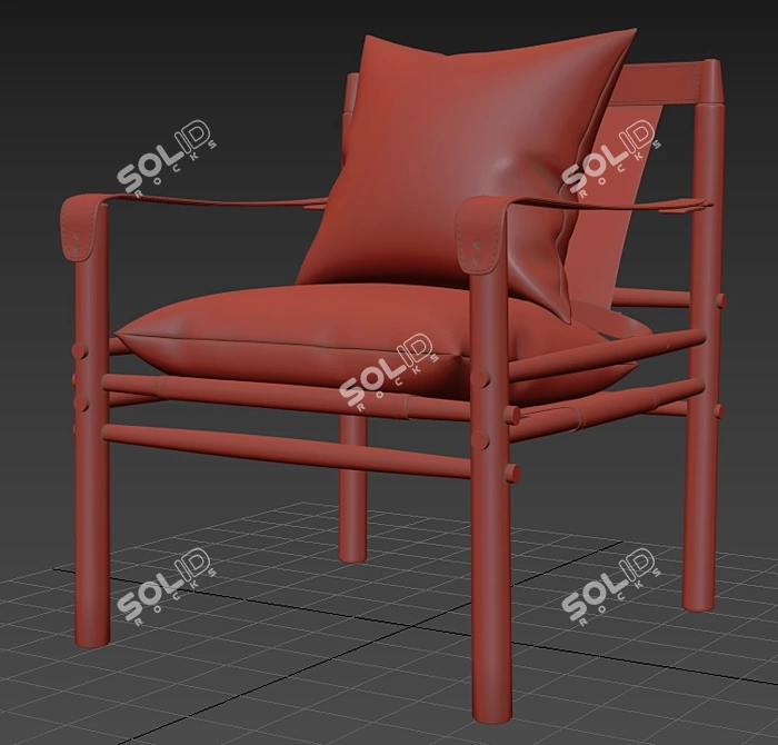 Byron Leather Armchair - Elegant, Modern, and Luxurious 3D model image 3