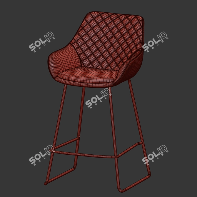 Sleek and Stylish Daniel Bar Stool 3D model image 4