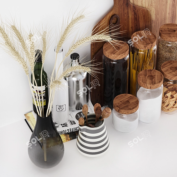 Elegant Kitchen Decor Set 3D model image 3