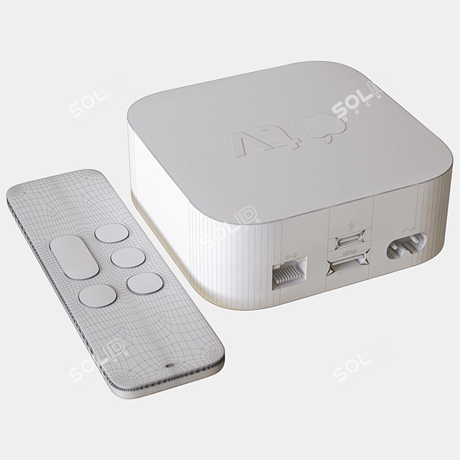 Apple TV 3D Remote: Sleek and Functional 3D model image 4