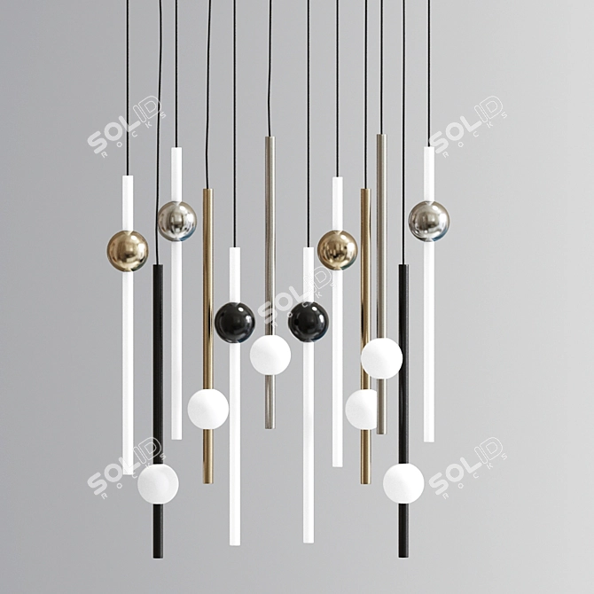 Modern Ceiling Chandelier Pendant: Elegant Illumination 3D model image 2