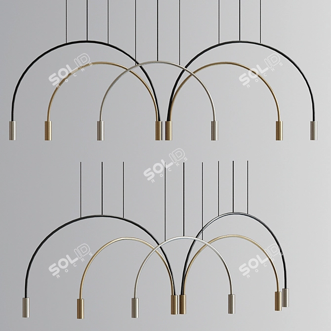 Modern Ceiling Chandelier Pendant: Elegant Illumination 3D model image 4