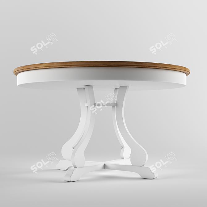 Versatile Wooden Table for Any Space 3D model image 2