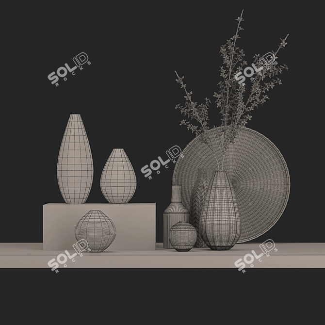 Elegant Vase Set for Stylish Decor 3D model image 3