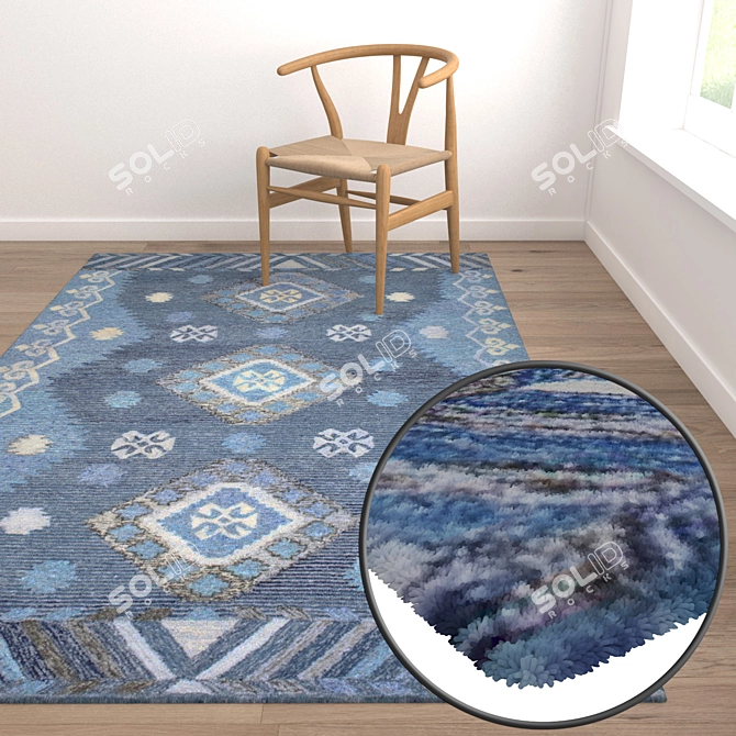 Premium Carpet Set: High-Quality Textures, Varying Perspectives 3D model image 5