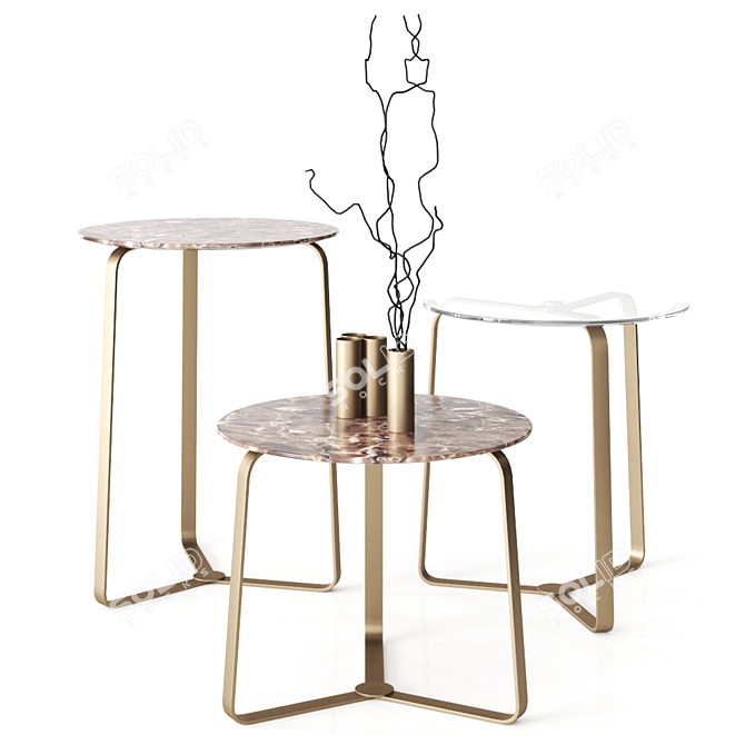 Classical Elegance: F.lli Orsenigo BASKET Marble Coffee Table 3D model image 7