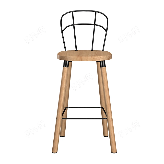 Industrial Partridge Bar Chair: Stylish and Sturdy 3D model image 2