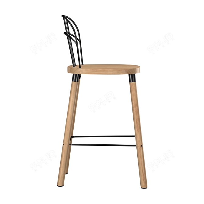 Industrial Partridge Bar Chair: Stylish and Sturdy 3D model image 3