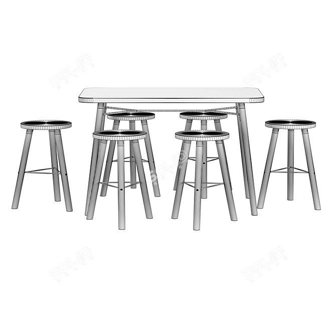 Industrial Loft Partridge Bar Table 3D model image 5