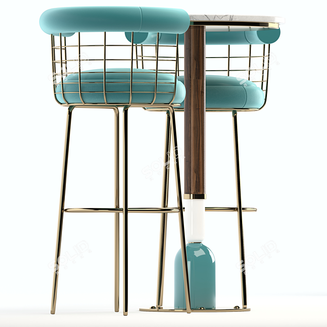 Mezzo Berry Bar Chair & Foster Bar Table 3D model image 3