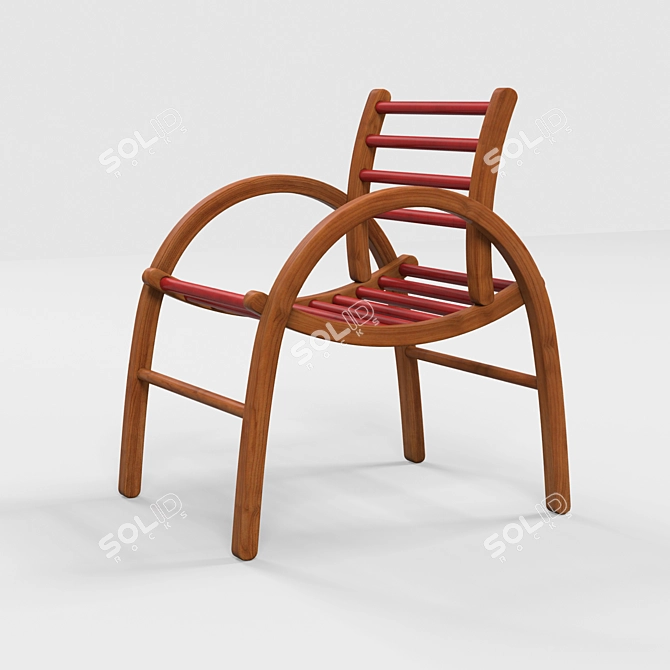 Elegant Wood Chair 3D model image 2
