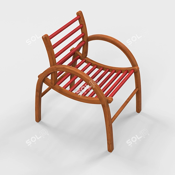 Elegant Wood Chair 3D model image 4