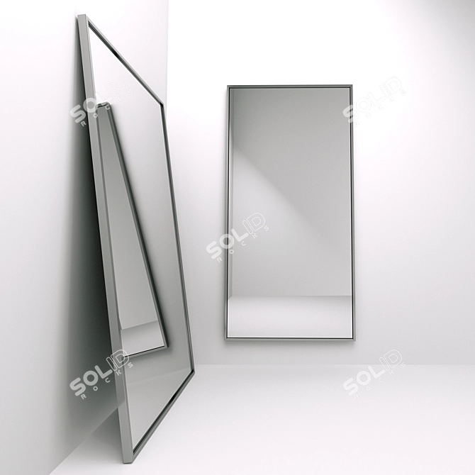 Stainless Steel Framed Mirror 3D model image 3