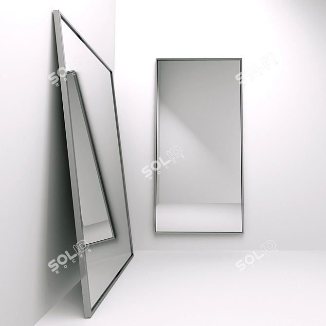 Stainless Steel Framed Mirror 3D model image 7