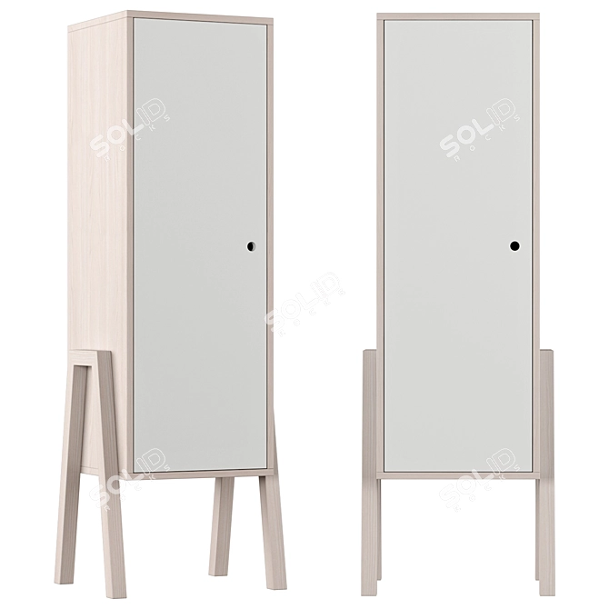 Sleek 1 Door Wardrobe | Norden Home 3D model image 1