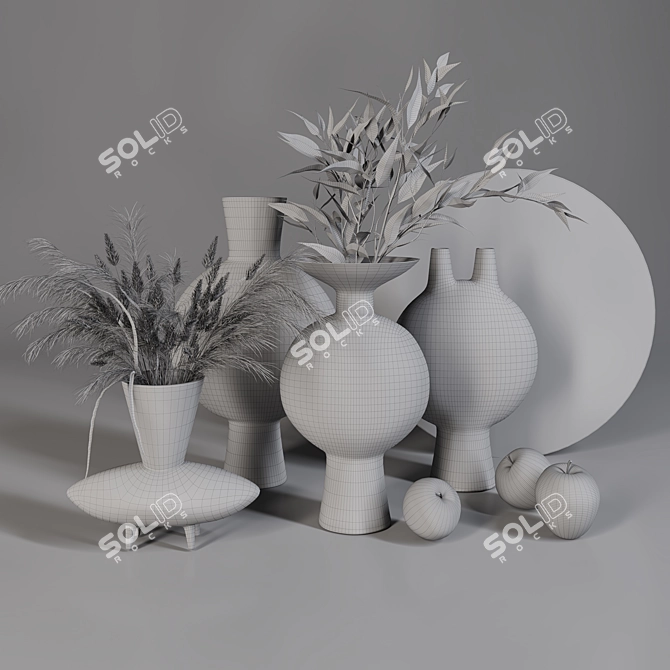 Autumn Bronze Decor Set 3D model image 2