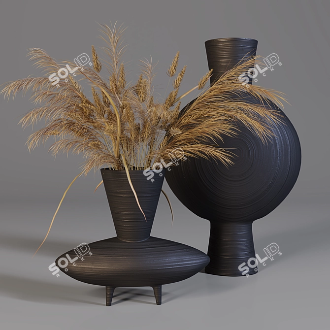 Autumn Bronze Decor Set 3D model image 4