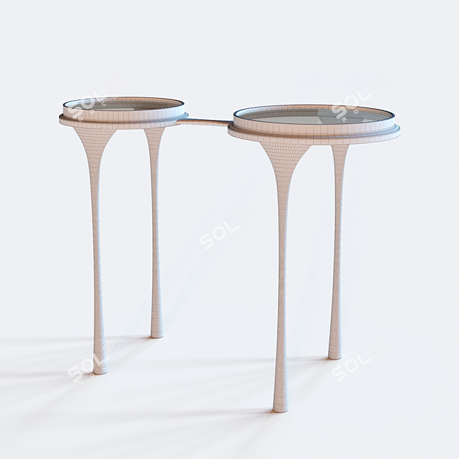 Fog Cast Glass Spectacles Side Table 3D model image 3