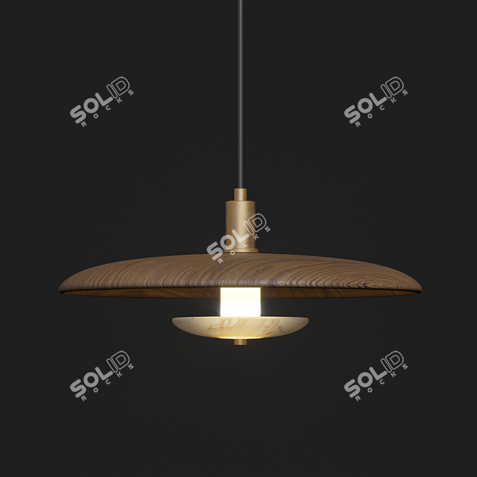 Natural Wood and Textured Marble Lamps 3D model image 3