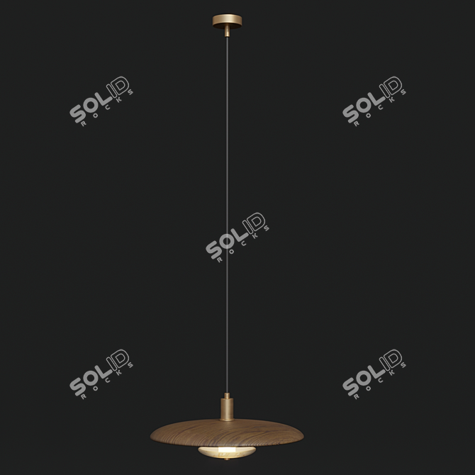 Natural Wood and Textured Marble Lamps 3D model image 4